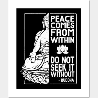 Buddha Quote Peace Comes From Within Posters and Art